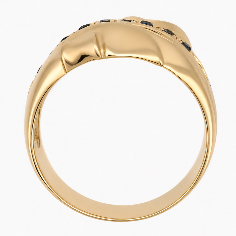 Anello - 18 carati Oro giallo - 0.27ct. tw. Zaffiro - Made in Italy -Handmade