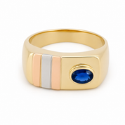 Anello - 18 carati Oro giallo, Oro bianco, Oro rosa - 0.50ct. tw. Zaffiro - Made in Italy - Handmade