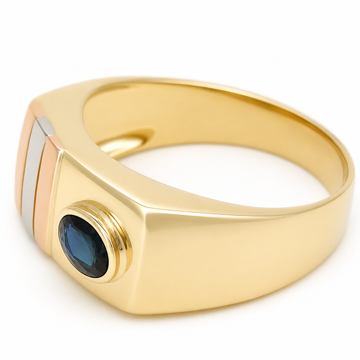 Anello - 18 carati Oro giallo, Oro bianco, Oro rosa - 0.50ct. tw. Zaffiro - Made in Italy - Handmade
