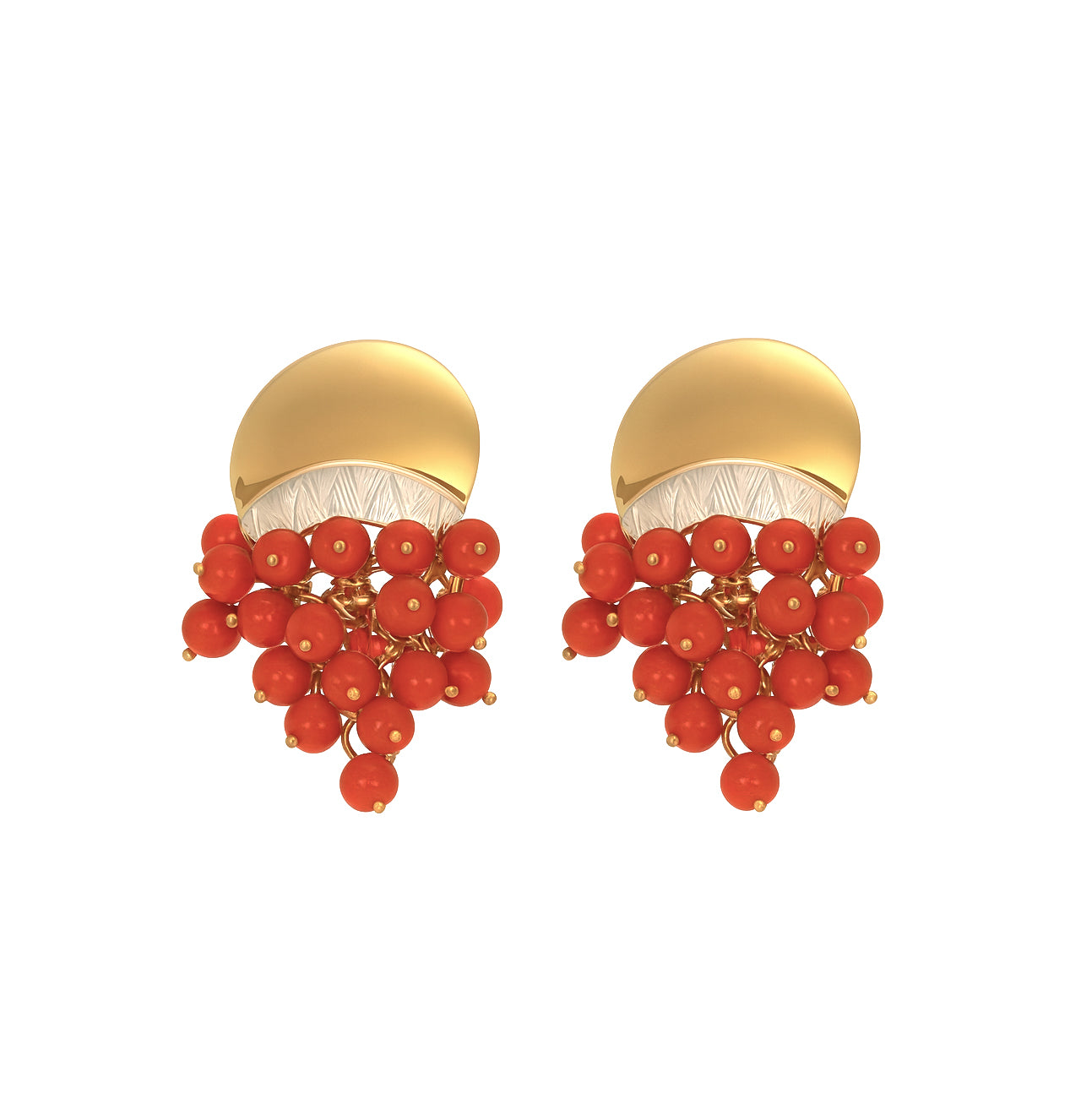 Orecchini - 18 carati Oro giallo Corallo