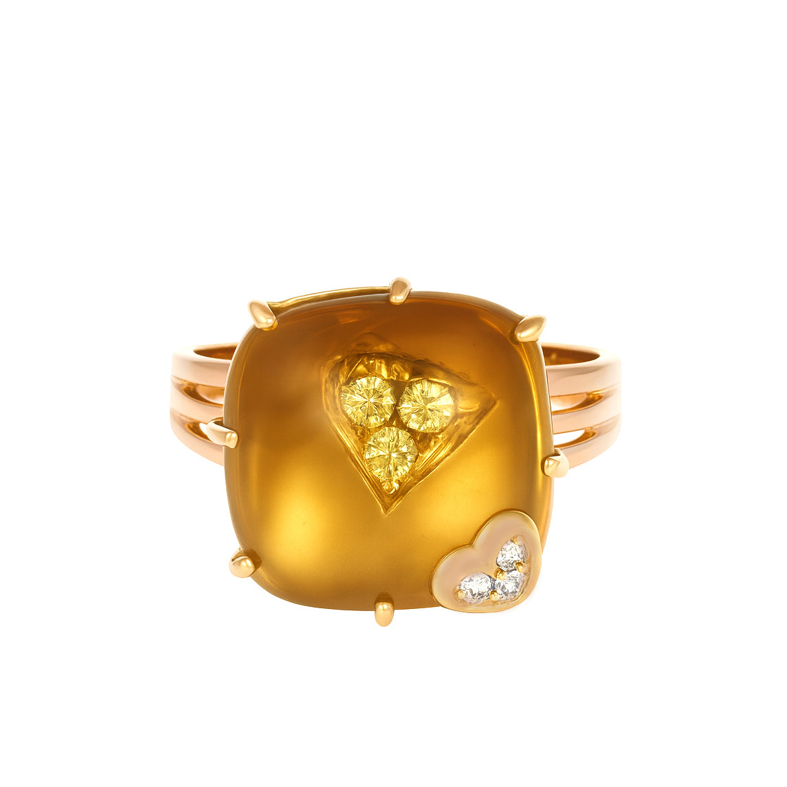 Anello - 18 carati Oro giallo - 8.12ct. tw. Topazio - Diamante