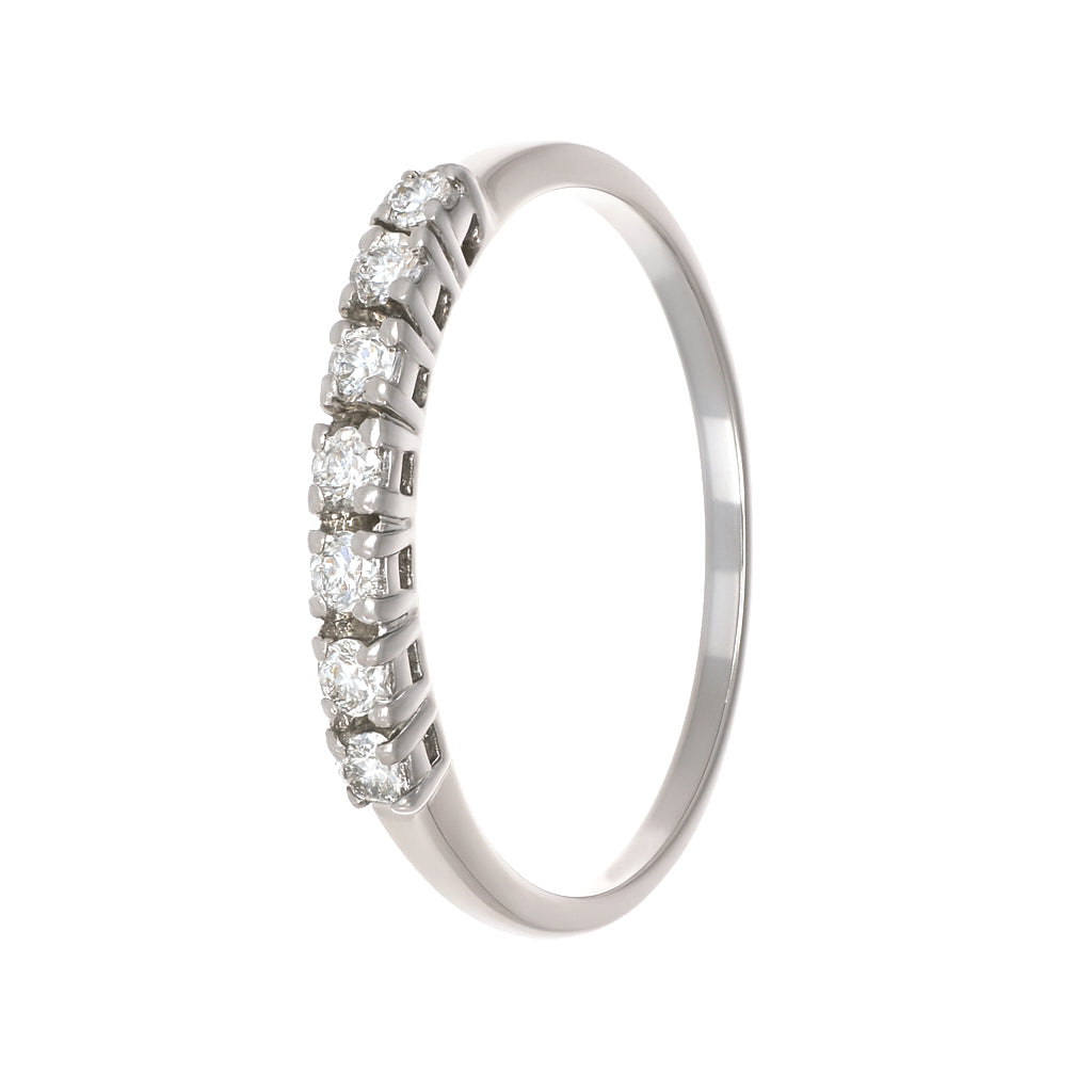 Anello - 18 carati Oro bianco - 0.21ct. tw. Diamante (Naturale)