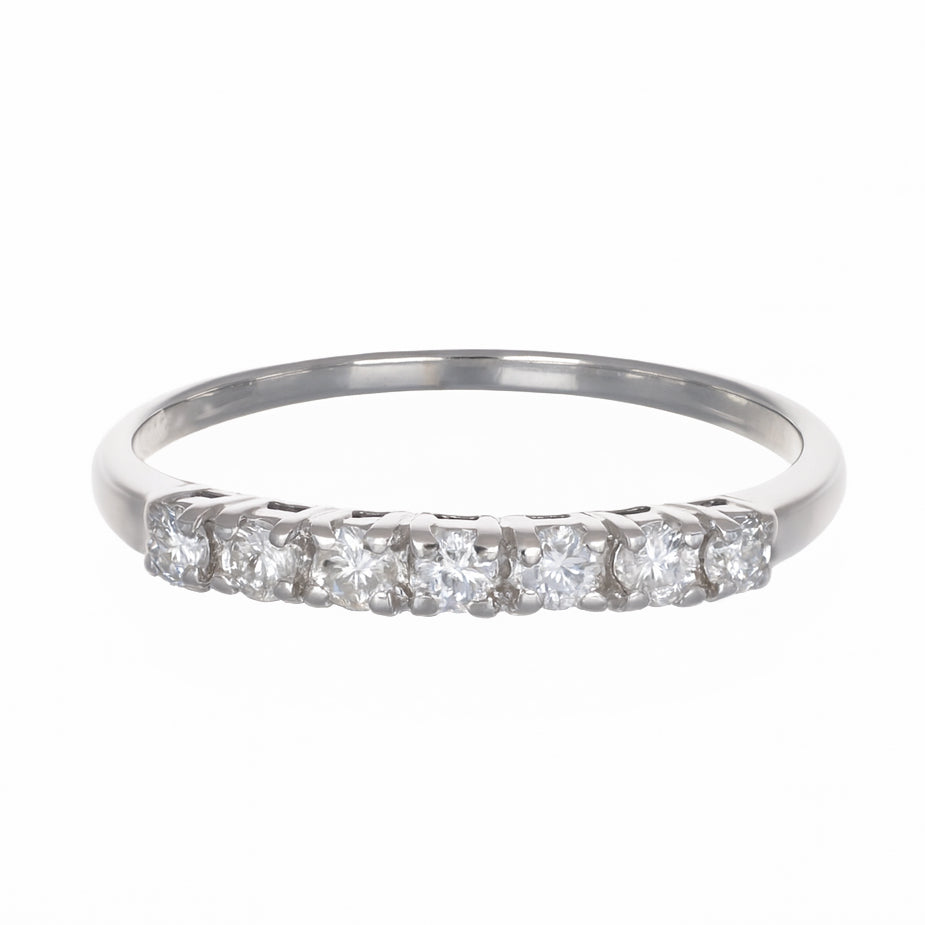 Anello - 18 carati Oro bianco - 0.21ct. tw. Diamante (Naturale)