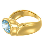 Anello - 18 carati Oro giallo - 2.00ct. tw. Acquamarina