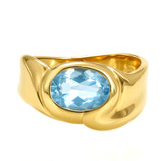 Anello - 18 carati Oro giallo - 2.00ct. tw. Acquamarina