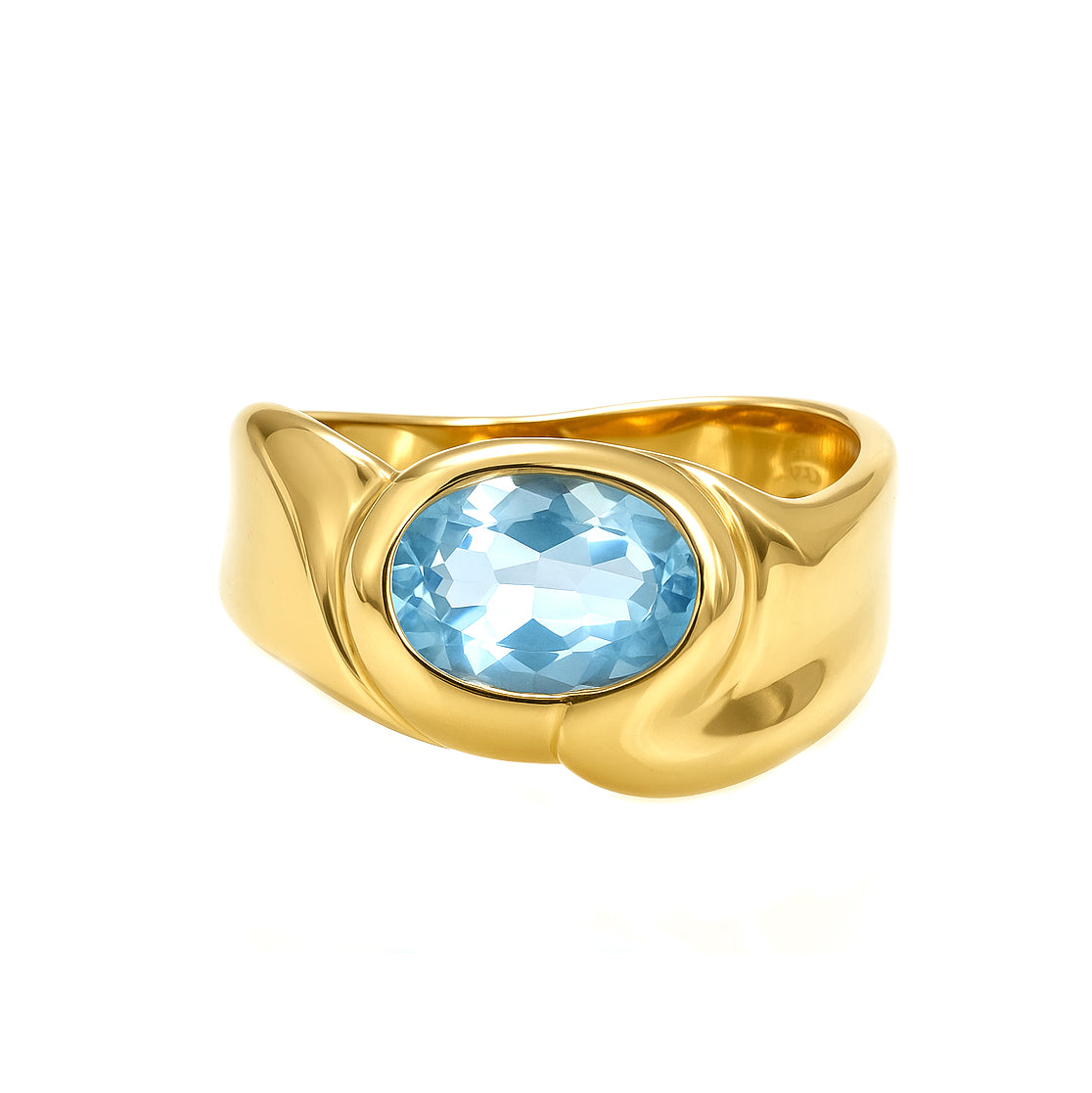 Anello - 18 carati Oro giallo - 2.00ct. tw. Acquamarina