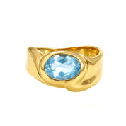 Anello - 18 carati Oro giallo - 2.00ct. tw. Acquamarina