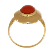 Anello - 18 carati Oro giallo Corallo