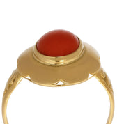 Anello - 18 carati Oro giallo Corallo