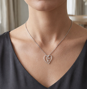 Collana - 18 carati Oro bianco Diamante 0.075 ct tw