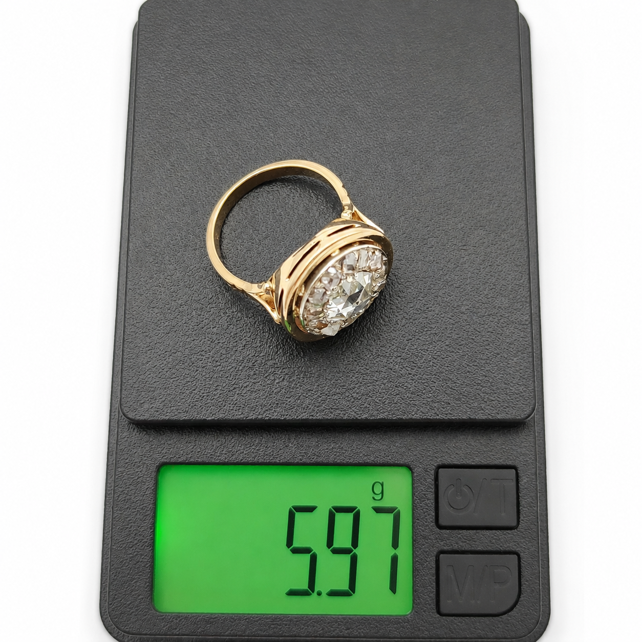 Anello - 18 carati Oro giallo, Argento - 1.80ct. tw. Diamante (Naturale) - Made in Italy - Handmade