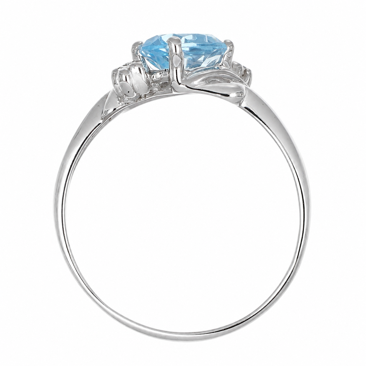 Anello - 18 carati Oro bianco - 1.34ct. tw. Acquamarina - Diamante - Made in italy -Handmade
