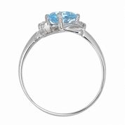 Anello - 18 carati Oro bianco - 1.34ct. tw. Acquamarina - Diamante - Made in italy -Handmade