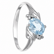 Anello - 18 carati Oro bianco - 1.34ct. tw. Acquamarina - Diamante - Made in italy -Handmade