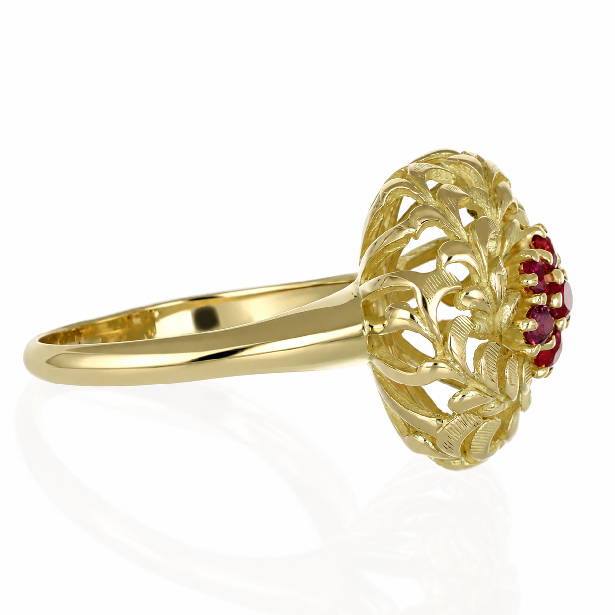Anello - 18 carati Oro giallo - 0.35ct. tw. Rubino - Made in Italy - Handmade