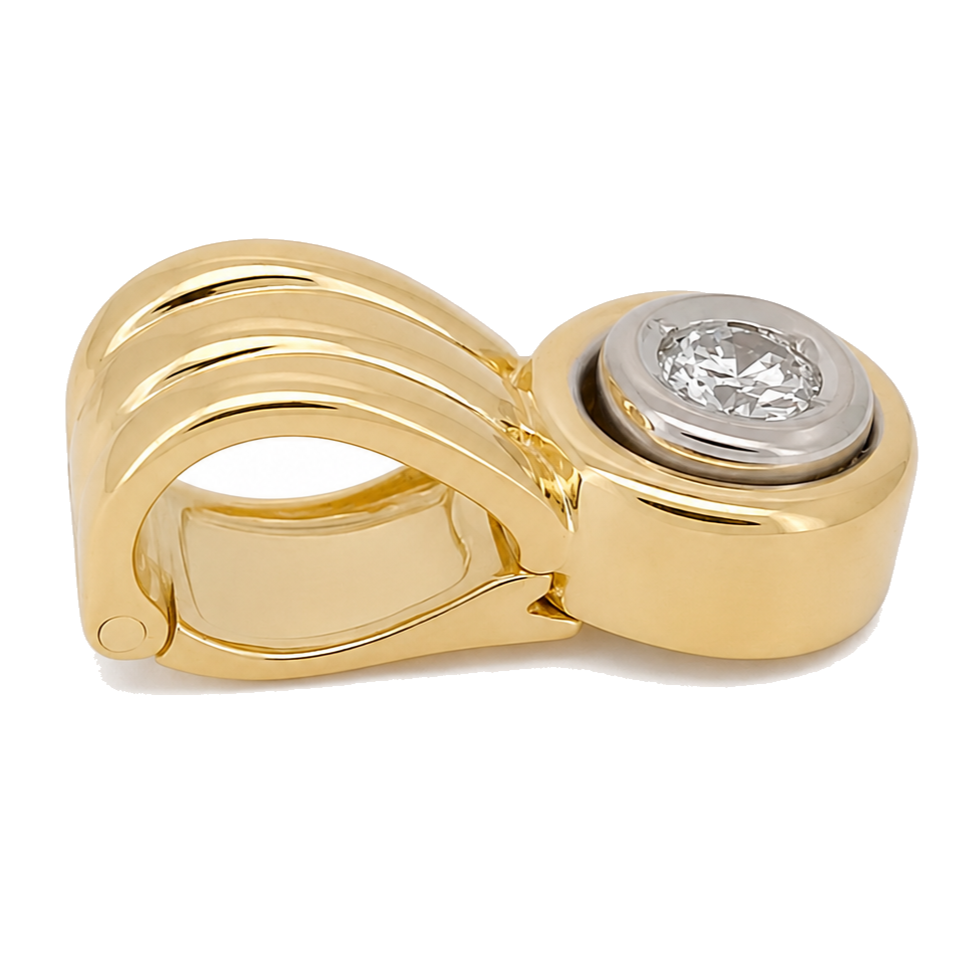 Ciondolo - 18 carati Oro bianco, Oro giallo - 0.18ct. tw. Diamante (Naturale) - Made in Italy - Handmade