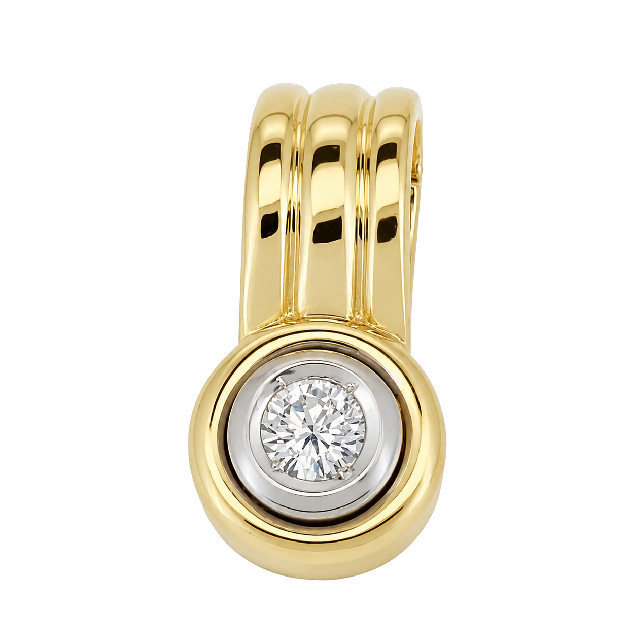 Ciondolo - 18 carati Oro bianco, Oro giallo - 0.18ct. tw. Diamante (Naturale) - Made in Italy - Handmade