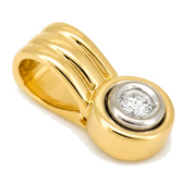 Ciondolo - 18 carati Oro bianco, Oro giallo - 0.18ct. tw. Diamante (Naturale) - Made in Italy - Handmade