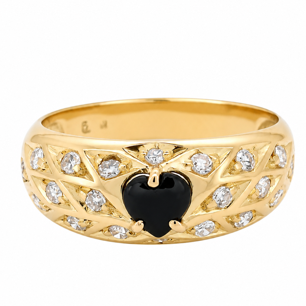 Anello - 18 carati Oro giallo - 0.41ct. tw. Zaffiro - Diamante - Made in Italy - Handmade