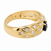 Anello - 18 carati Oro giallo - 0.41ct. tw. Zaffiro - Diamante - Made in Italy - Handmade