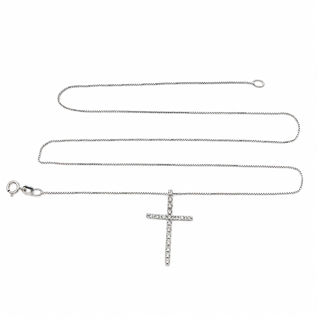 Collana con ciondolo - 18 carati Oro bianco - 0.18ct. tw. Diamante (Naturale) - Made in Italy - Handmade