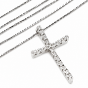 Collana con ciondolo - 18 carati Oro bianco - 0.18ct. tw. Diamante (Naturale) - Made in Italy - Handmade