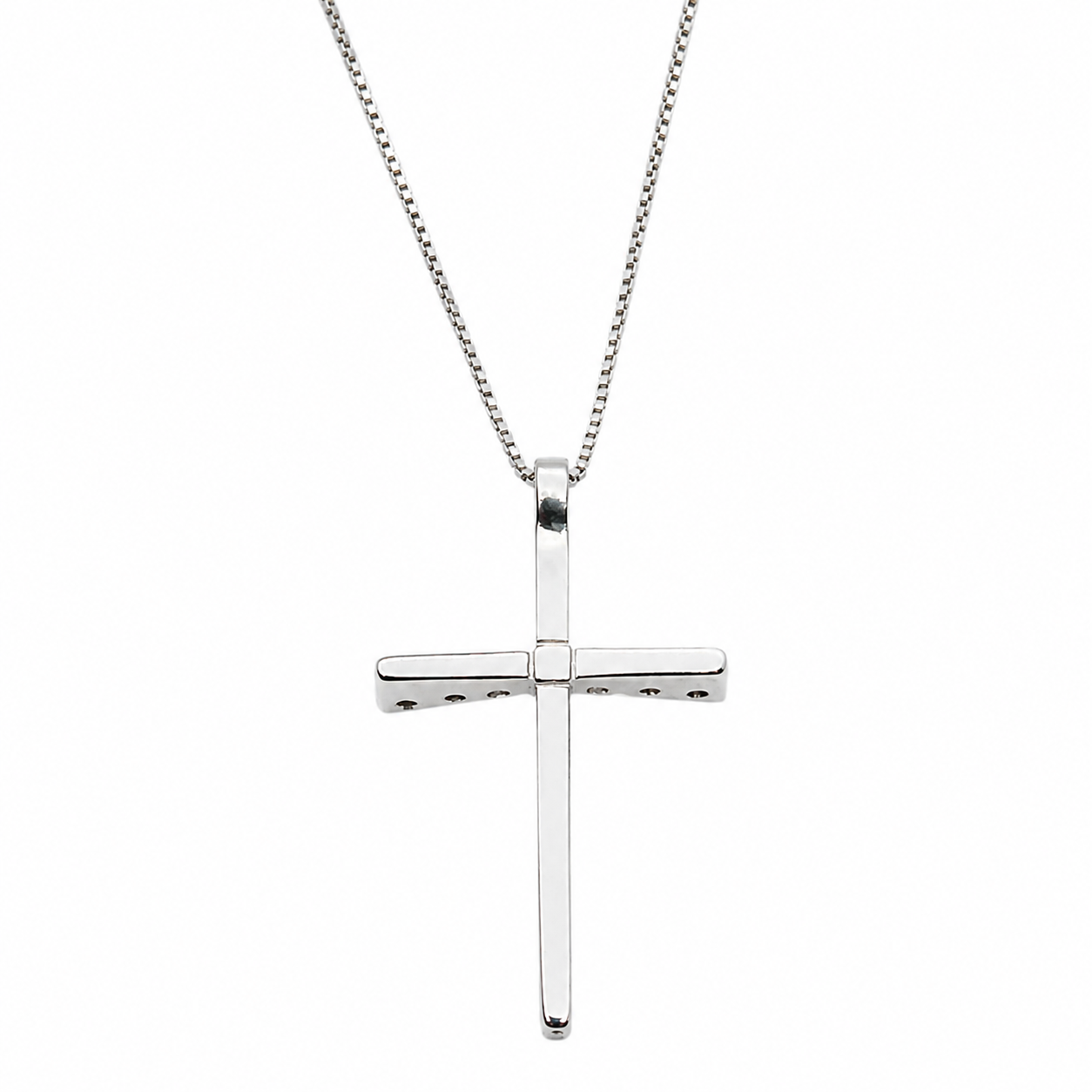 Collana con ciondolo - 18 carati Oro bianco - 0.18ct. tw. Diamante (Naturale) - Made in Italy - Handmade