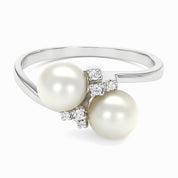 Anello - 18 carati Oro bianco - 0.14ct. tw. Diamante (Naturale)