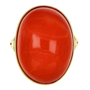 Anello - 18 carati Oro giallo Corallo