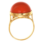 Anello - 18 carati Oro giallo Corallo