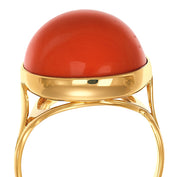 Anello - 18 carati Oro giallo Corallo