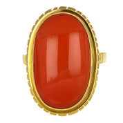 Anello - 18 carati Oro giallo Corallo