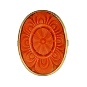 Anello - 18 carati Oro giallo Corallo