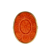 Anello - 18 carati Oro giallo Corallo