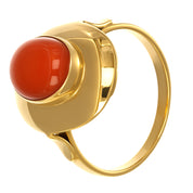 Anello - 18 carati Oro giallo Corallo