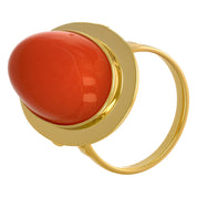 Anello - 18 carati Oro giallo Corallo