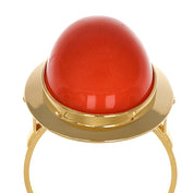 Anello - 18 carati Oro giallo Corallo