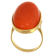 Anello - 18 carati Oro giallo Corallo