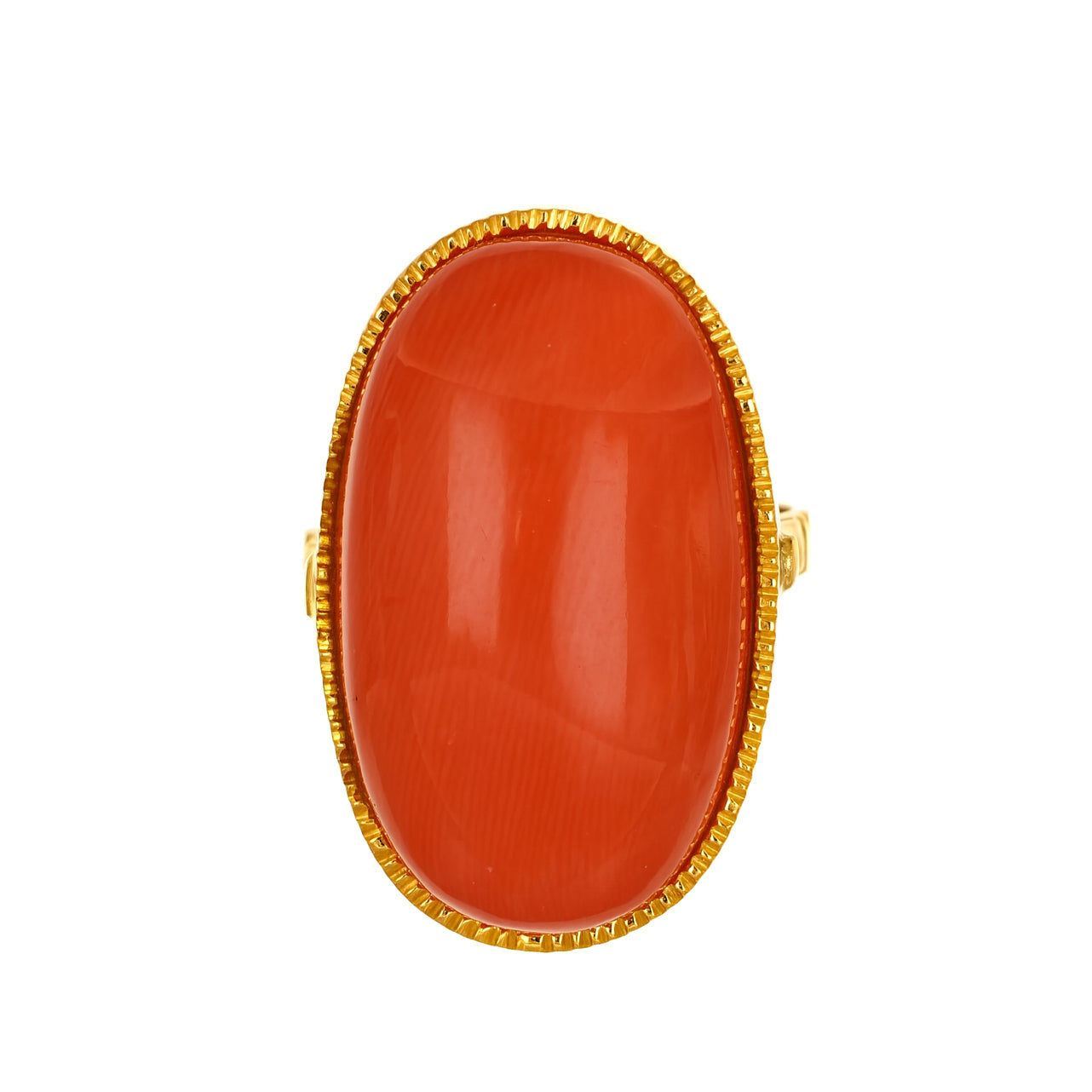 Anello - 18 carati Oro giallo Corallo