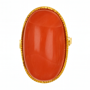 Anello - 18 carati Oro giallo Corallo