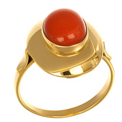 Anello - 18 carati Oro giallo Corallo