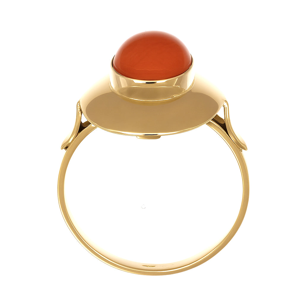 Anello - 18 carati Oro giallo Corallo