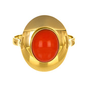 Anello - 18 carati Oro giallo Corallo