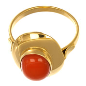 Anello - 18 carati Oro giallo Corallo