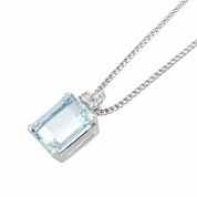 Collana con ciondolo - 18 carati Oro bianco - 6.74ct. tw. Acquamarina - Diamante