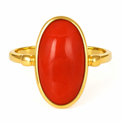 Anello - 18 carati Oro giallo Corallo