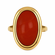Anello - 18 carati Oro giallo Corallo