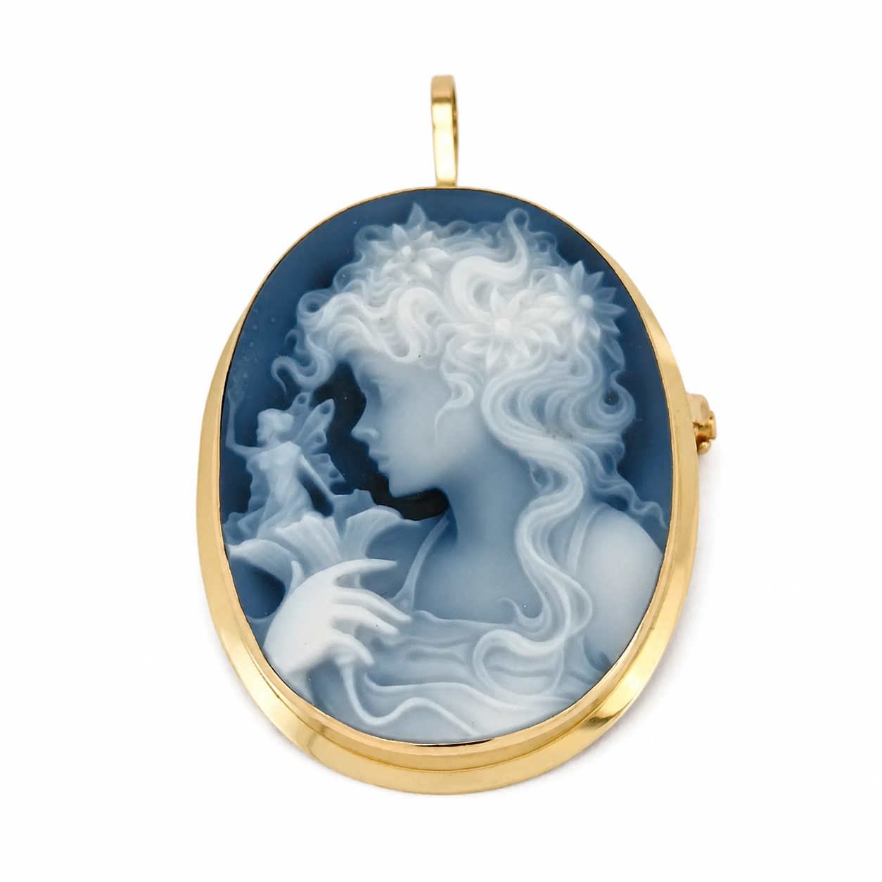 Ciondolo - 18 carati Oro giallo, Cammeo - Made in Italy - Handmade