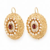 Orecchini - 18 carati Oro giallo - 2.20ct. tw. Tormalina - Perla - Made in Italy - Handmade