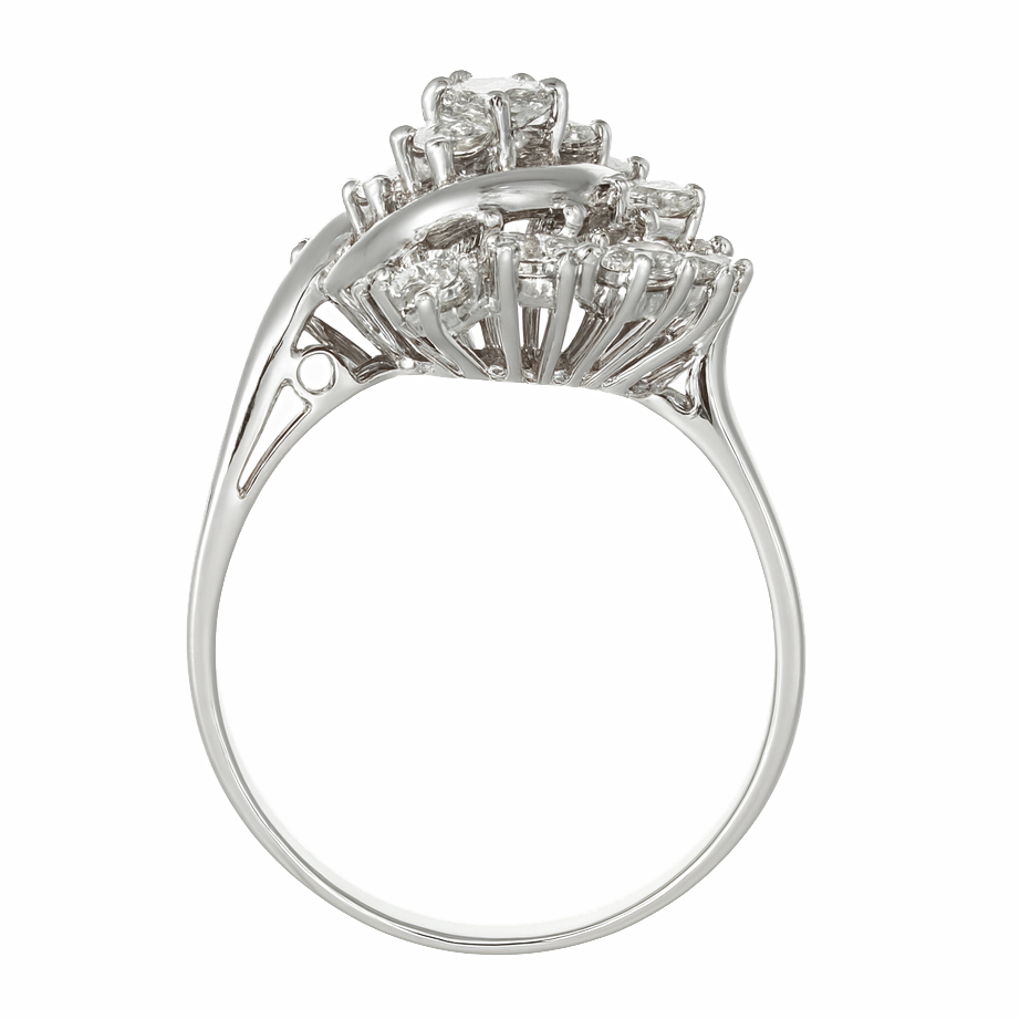 Anello - 18 carati Oro bianco - 1.62ct. tw. Diamante (Naturale)